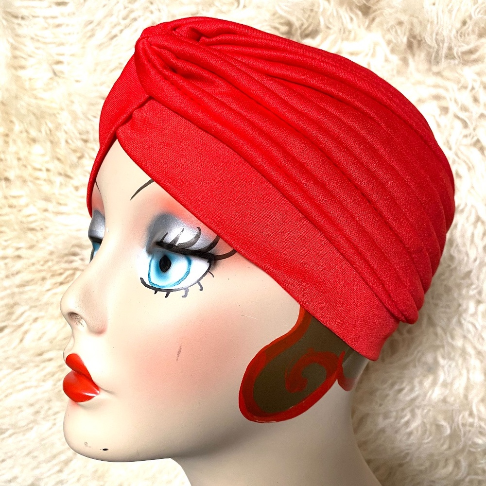 Classic Red Turban Headwrap for Women